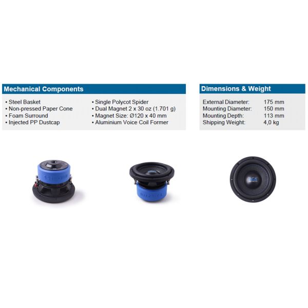 HiFonics ZXS6D2 - subwoofer średnica  165 mm